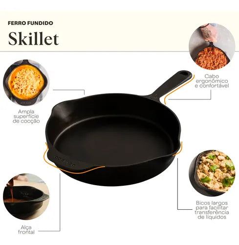 Frigideira De Ferro Polida 30cm Deli&co.| Skillet Ironware