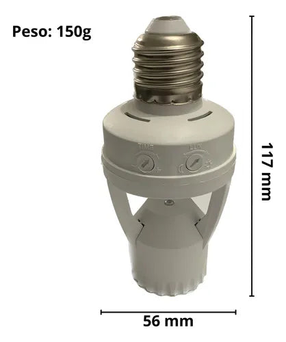 Sensor De Presença Para Lâmpada Soquete E27 Com Fotocélula