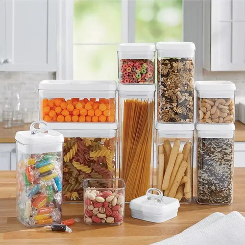 Kit 2 Potes Mantimento Cozinha 1,7l Hermetic C/ Tampa Trava Cor Transparente