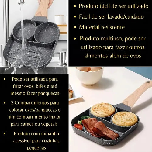 Frigideira Quadrada Omeleteira Partes Separadas Bur Cor Cinza-escuro