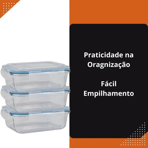 Conjunto De 2 Potes De Vidro De Marmita Hermético 1 Litro