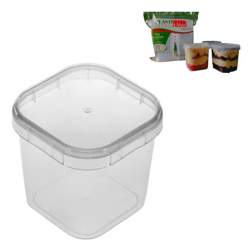 Kit 50un Pote Quadrado Lacre Bolo No Pote 220ml Leve 5 Pcts