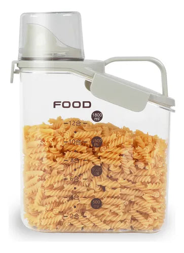 Potes Herméticos 2000ml Com Dosador - Recipientes Transparentes Para Cereais, Grãos E Massas - Livre De Bpa - Cozinha Organizada E Alimentos Frescos | House Organizer