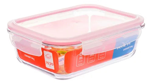 Pote De Vidro Hermético 1,5l Retangular Invicta Cor Transparente