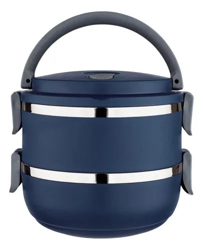 Lunch Box Marmita Dupla Inox 1,4l Com Alça Euro Home Lb1234