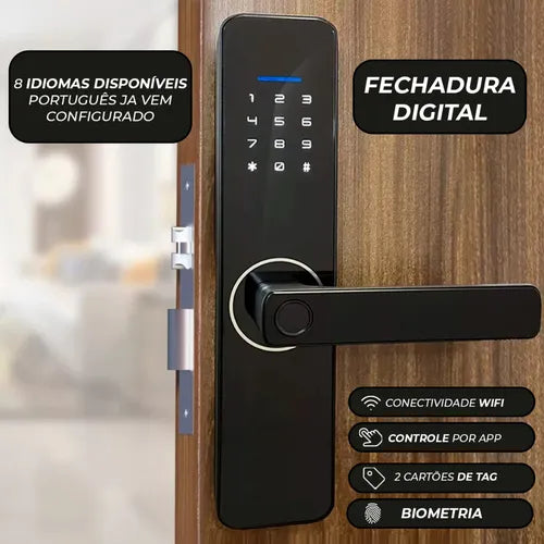 Fechadura Digital Eletrônica Biometrica Inteligente Wifi App
