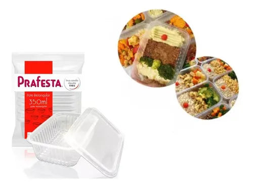Kit 24 Pote Descartável 350ml Freezer Microondas Marmita