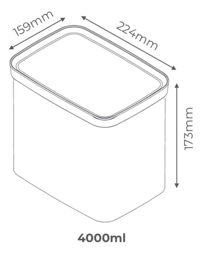 Kit 2 Potes Para Alimentos Mantimentos Grãos Arroz Feijão 4l
