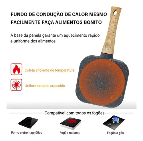 Frigideira Quadrada Omeleteira Partes Separadas Bur Cor Cinza-escuro