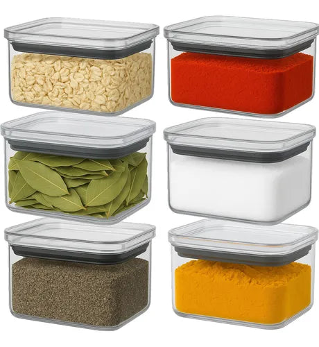 Potes Para Organização Cozinha 6 Unidades Empilhável 550ml