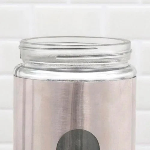 Kit 5 Potes Hermético Mantimentos Aço Inox Com Visor Vedação