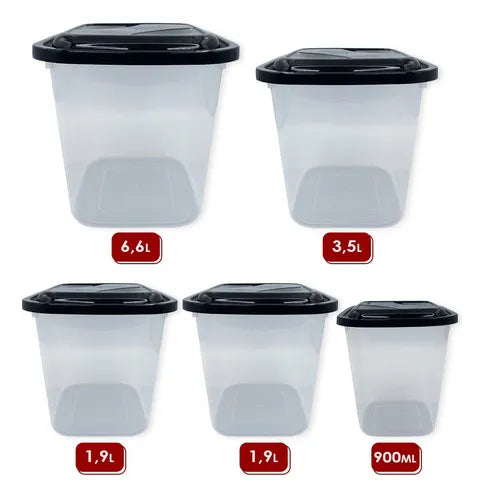 Kit Porta Mantimentos Vasos Com 5 Peças Uninjet Bpa-free