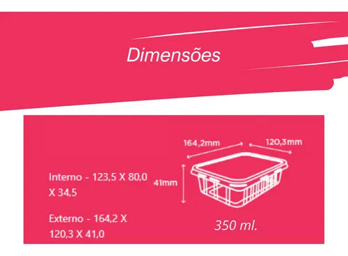 Kit 24 Pote Descartável 350ml Freezer Microondas Marmita