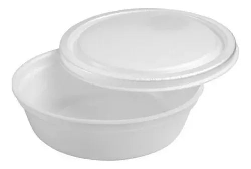 Marmitex Isopor Redondo Copobras Pt 102 Nº8 750ml 50 Unid. Cor Branco